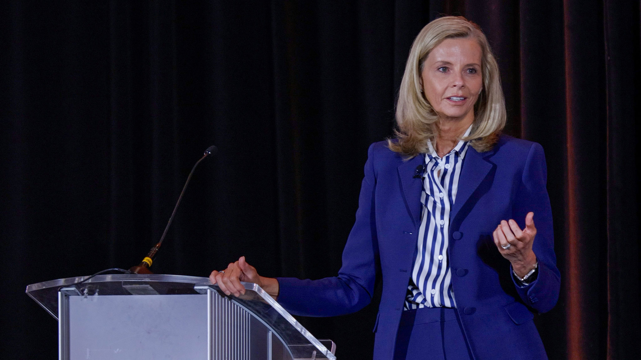 Katie Farmer speaking at BNSF Ag & Energy Summit at Ritz-Carlton Las Colinas