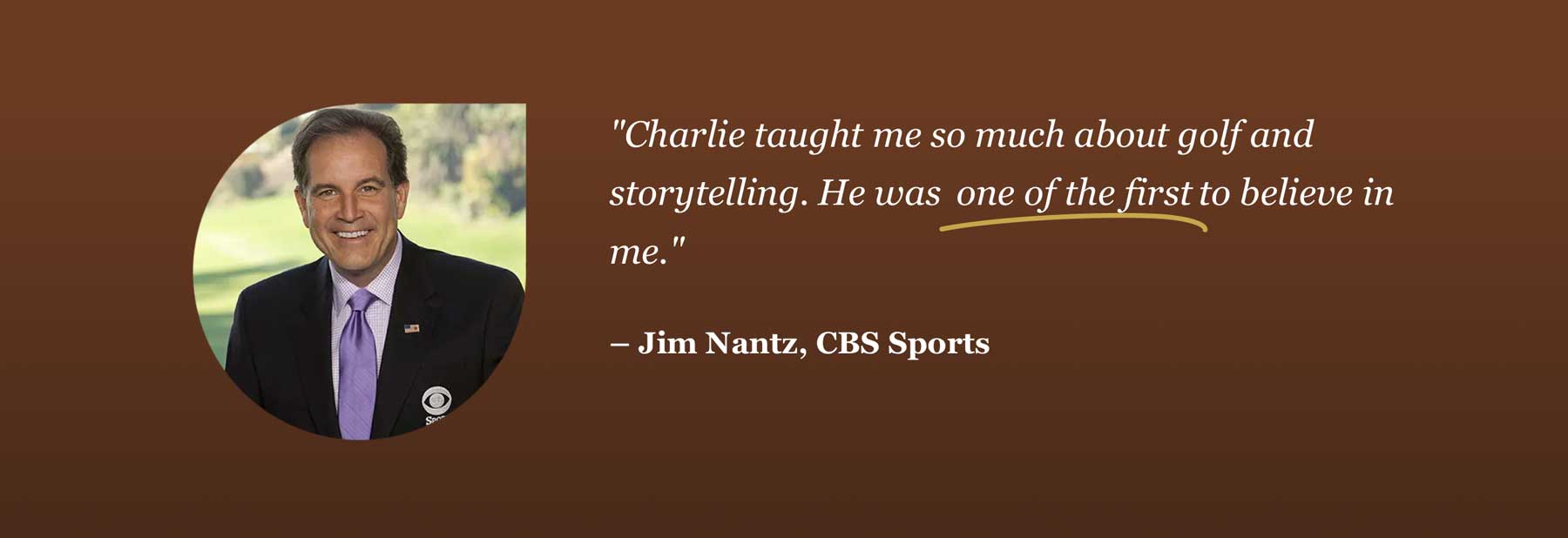 Jim Nantz quote about Charlie Epps