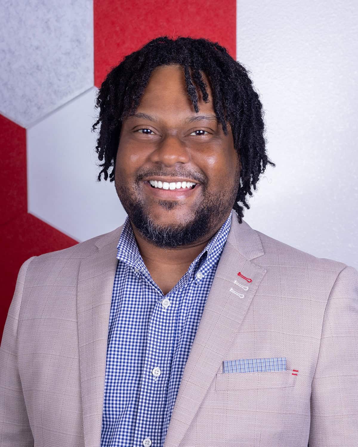 Insurance agent headshot photographed at State Farm office in Fort Worth